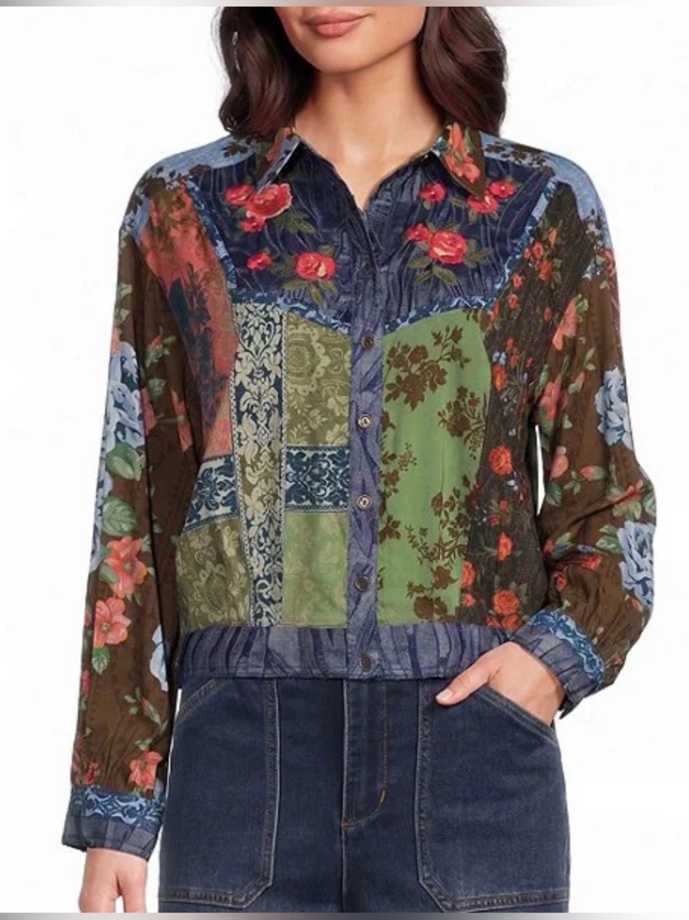 John Mark embroidered shirt-jacket